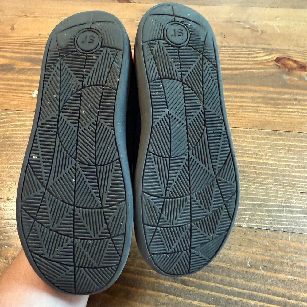 Stride Rite‎ Mary Jane Shoes Gemma Girls Size 13 Black Cloth Flower Hook & Loop